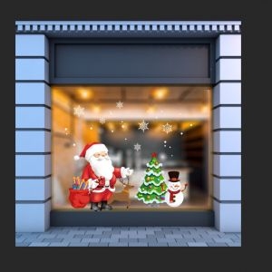 Decal dán tường Decal Ông già noel đón giáng sinh 2025 Decal dán tường Decal Ông già noel đón giáng sinh 2025