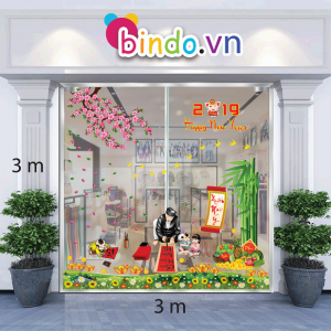 Decal dán tường Trang trí Tết Xuân Combo Số 48