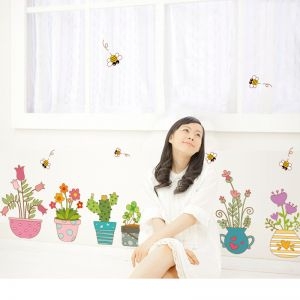 Decal dán tường Decal 6 chậu cây đủ màu 3 khổ lớn 1,15 X 0,48 (m) (dài x rộng) Decal dán tường Decal 6 chậu cây đủ màu 3 khổ lớn 1,15 X 0,48 (m) (dài x rộng)