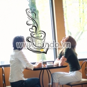 Decal dán tường Tách cà phê 2 decal dán tường, quán cafe, dán nhìn 2 mặt, mới nhất ở TPHCM Decal dán tường Tách cà phê 2 decal dán tường, quán cafe, dán nhìn 2 mặt, mới nhất ở TPHCM