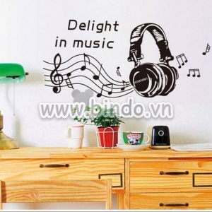 Decal dán tường Decal dán tai nghe nhạc, phong cách hàn quốc, dán quán cafe Decal dán tường Decal dán tai nghe nhạc, phong cách hàn quốc, dán quán cafe