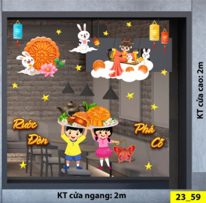 Decal dán tường Tết trung thu - Chị Hằng cùng các bé vui tết trung thu Decal dán tường Tết trung thu - Chị Hằng cùng các bé vui tết trung thu