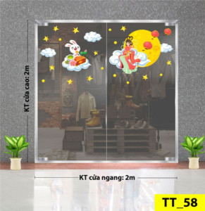 Decal dán tường Tết trung thu - Chị Hằng và thỏ ngọc Decal dán tường Tết trung thu - Chị Hằng và thỏ ngọc