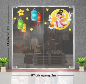 Decal dán tường Tết trung thu - Chị Hằng và thỏ trắng Decal dán tường Tết trung thu - Chị Hằng và thỏ trắng