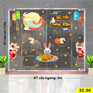 Decal dán tường Tết trung thu - chị Hằng vui hội trăng rằm Decal dán tường Tết trung thu - chị Hằng vui hội trăng rằm