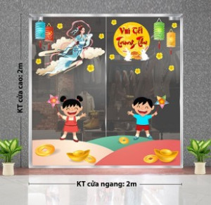 Decal dán tường Tết trung thu - Chi Hằng vui trung thu Decal dán tường Tết trung thu - Chi Hằng vui trung thu