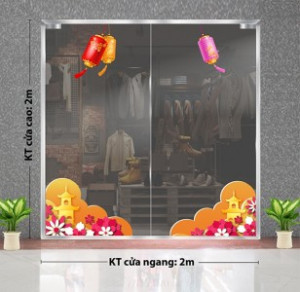 Decal dán tường Tết trung thu - Hoa hồng và lồng đèn Decal dán tường Tết trung thu - Hoa hồng và lồng đèn