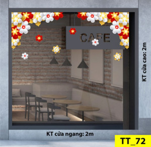 Decal dán tường Tết trung thu - Hoa sắc màu Decal dán tường Tết trung thu - Hoa sắc màu