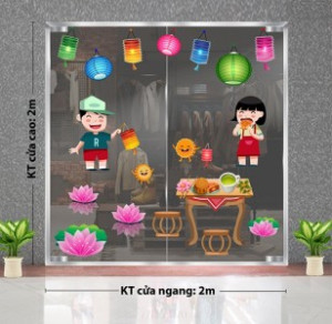 Decal dán tường Tết trung thu - Lòng đèn sắc màu và bàn tiệc Decal dán tường Tết trung thu - Lòng đèn sắc màu và bàn tiệc