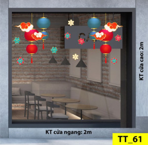 Decal dán tường Tết trung thu - Lồng đèn trung thu sắc màu 1 Decal dán tường Tết trung thu - Lồng đèn trung thu sắc màu 1