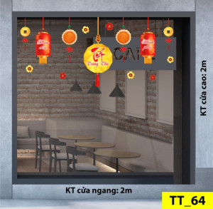 Decal dán tường Tết trung thu - Lồng đèn bánh trung thu Decal dán tường Tết trung thu - Lồng đèn bánh trung thu