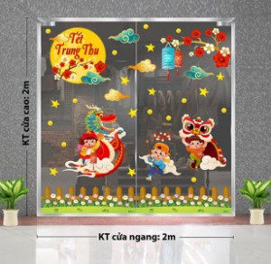 Decal dán tường Tết trung thu - Múa hát dưới trăng Decal dán tường Tết trung thu - Múa hát dưới trăng
