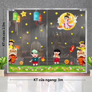 Decal dán tường Tết trung thu - Rước đèn đi chơi trung thu Decal dán tường Tết trung thu - Rước đèn đi chơi trung thu