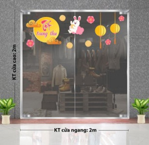 Decal dán tường Tết trung thu - Thỏ trắng và bánh trung thu Decal dán tường Tết trung thu - Thỏ trắng và bánh trung thu