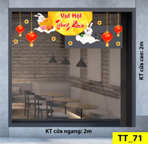 Decal dán tường Tết trung thu - Thỏ vui chơi vui hội trăng rằm Decal dán tường Tết trung thu - Thỏ vui chơi vui hội trăng rằm