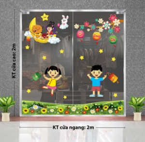 Decal dán tường Tết trung thu - vui đùa dưới trăng Decal dán tường Tết trung thu - vui đùa dưới trăng