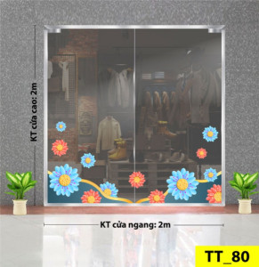 Decal dán tường Tết trung thu - hoa sắc màu trung thu Decal dán tường Tết trung thu - hoa sắc màu trung thu