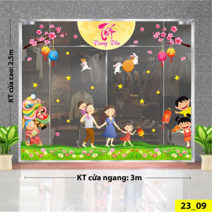 Decal dán tường Tết trung thu - Gia đình chơi trung thu 1 Decal dán tường Tết trung thu - Gia đình chơi trung thu 1