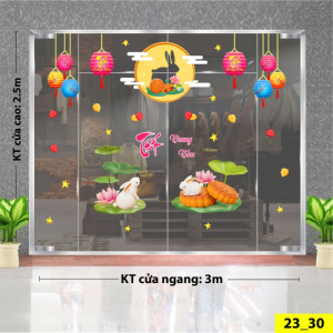 Decal dán tường Tết trung thu - Bàn tiệc bánh trung thu Decal dán tường Tết trung thu - Bàn tiệc bánh trung thu