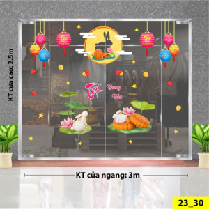 Decal dán tường Tết trung thu - Hoa sen Decal dán tường Tết trung thu - Hoa sen