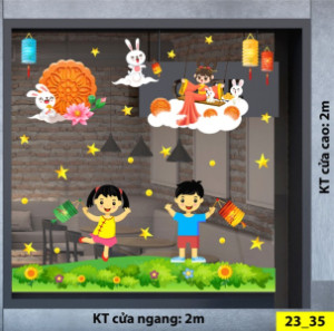 Decal dán tường Tết trung thu - Bé vui dưới trăng sao Decal dán tường Tết trung thu - Bé vui dưới trăng sao