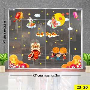 Decal dán tường Tết trung thu -Bé vui dưới trăng cùng chị Hằng Decal dán tường Tết trung thu -Bé vui dưới trăng cùng chị Hằng