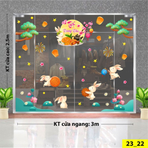 Decal dán tường Tết trung thu -Thỏ vui dưới trăng rằm Decal dán tường Tết trung thu -Thỏ vui dưới trăng rằm