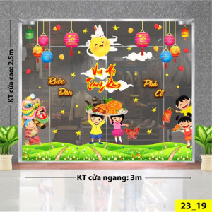 Decal dán tường Tết trung thu -Bé vui chào đón tết trung thu Decal dán tường Tết trung thu -Bé vui chào đón tết trung thu