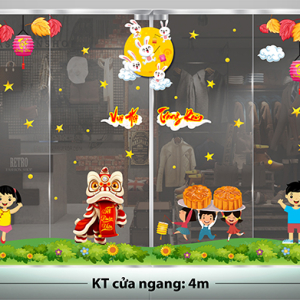 Decal dán tường Tết trung thu -bé vui trung thu cùng thỏ dưới trăng Decal dán tường Tết trung thu -bé vui trung thu cùng thỏ dưới trăng