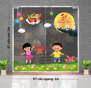 Decal dán tường Tết trung thu -Chị Hằng vui cùng các bé Decal dán tường Tết trung thu -Chị Hằng vui cùng các bé