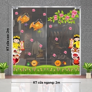 Decal dán tường Tết trung thu -đôi đèn cá chép Decal dán tường Tết trung thu -đôi đèn cá chép