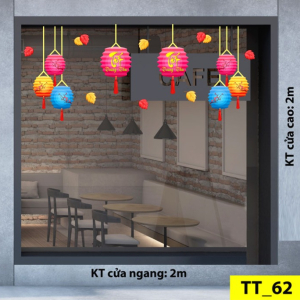 Decal dán tường Tết trung thu -Lòng đèn trung thu sắc màu 2 Decal dán tường Tết trung thu -Lòng đèn trung thu sắc màu 2