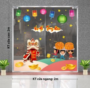 Decal dán tường Tết trung thu -Múa lân cùng các bé Decal dán tường Tết trung thu -Múa lân cùng các bé