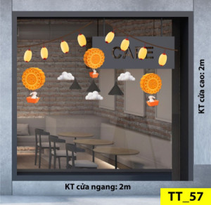 Decal dán tường Tết trung thu- Thỏ ngắm mây Decal dán tường Tết trung thu- Thỏ ngắm mây