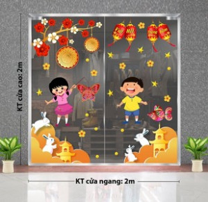 Decal dán tường Tết trung thu -Thỏ trắng vui chơi Decal dán tường Tết trung thu -Thỏ trắng vui chơi