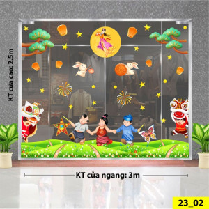 Decal dán tường Tết trung thu -Các bé vui chơi trung thu Decal dán tường Tết trung thu -Các bé vui chơi trung thu