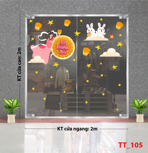 Decal dán tường Tết trung thu 105 - Chị Hằng Decal dán tường Tết trung thu 105 - Chị Hằng