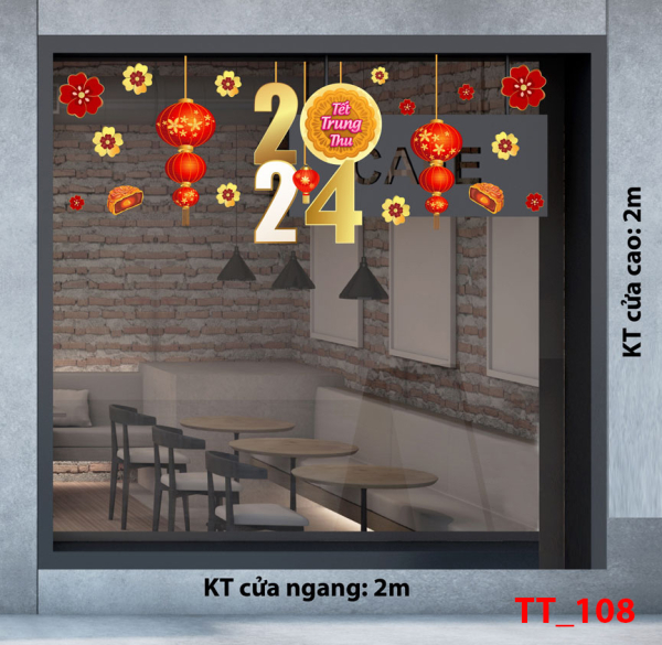 Decal dán tường Tết trung thu 108 Decal dán tường Tết trung thu 108