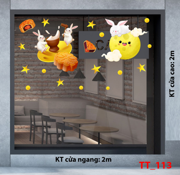 Decal dán tường Tết trung thu 113 Decal dán tường Tết trung thu 113