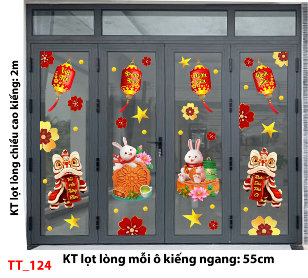 Decal dán tường Tết trung thu 124 - Múa lân Decal dán tường Tết trung thu 124 - Múa lân