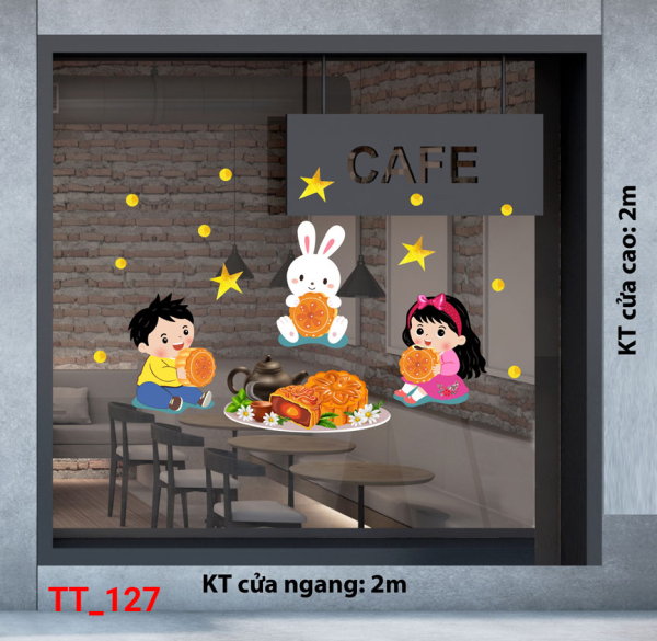 Decal dán tường Tết trung thu 127 Decal dán tường Tết trung thu 127