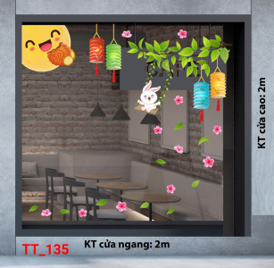 Decal dán tường Tết trung thu 135 Decal dán tường Tết trung thu 135