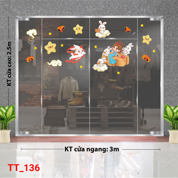 Decal dán tường Tết trung thu 136 Decal dán tường Tết trung thu 136
