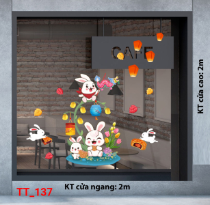 Decal dán tường Tết trung thu 137 Decal dán tường Tết trung thu 137