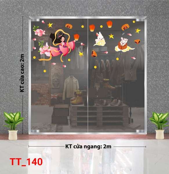 Decal dán tường Tết trung thu 140 Decal dán tường Tết trung thu 140