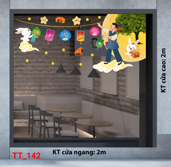 Decal dán tường Tết trung thu 142 Decal dán tường Tết trung thu 142