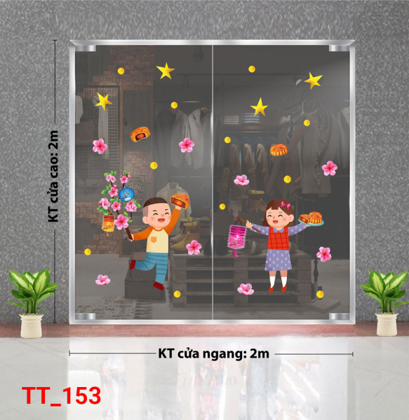 Decal dán tường Tết trung thu 153 Decal dán tường Tết trung thu 153