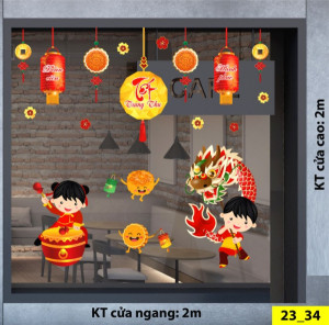 Decal dán tường Tết trung thu - Múa rồng trung thu Decal dán tường Tết trung thu - Múa rồng trung thu