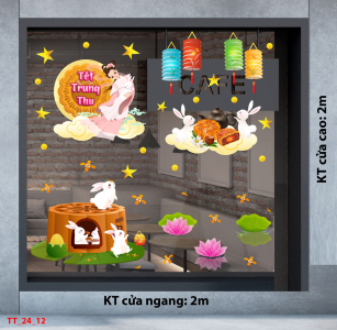 Decal dán tường Tết trung thu combo 12 Decal dán tường Tết trung thu combo 12