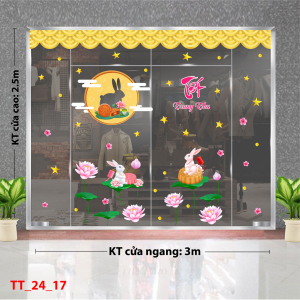 Decal dán tường Tết trung thu combo 17- Thỏ ngắm trăng Decal dán tường Tết trung thu combo 17- Thỏ ngắm trăng